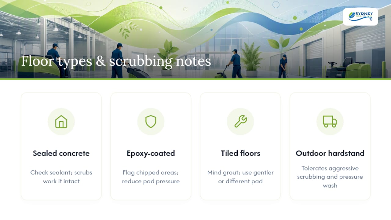 Four industrial floor types and scrubbing considerations