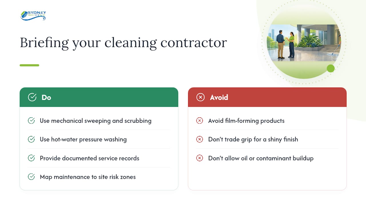 How professional cleaning services help keep your floors within spec — overview diagram