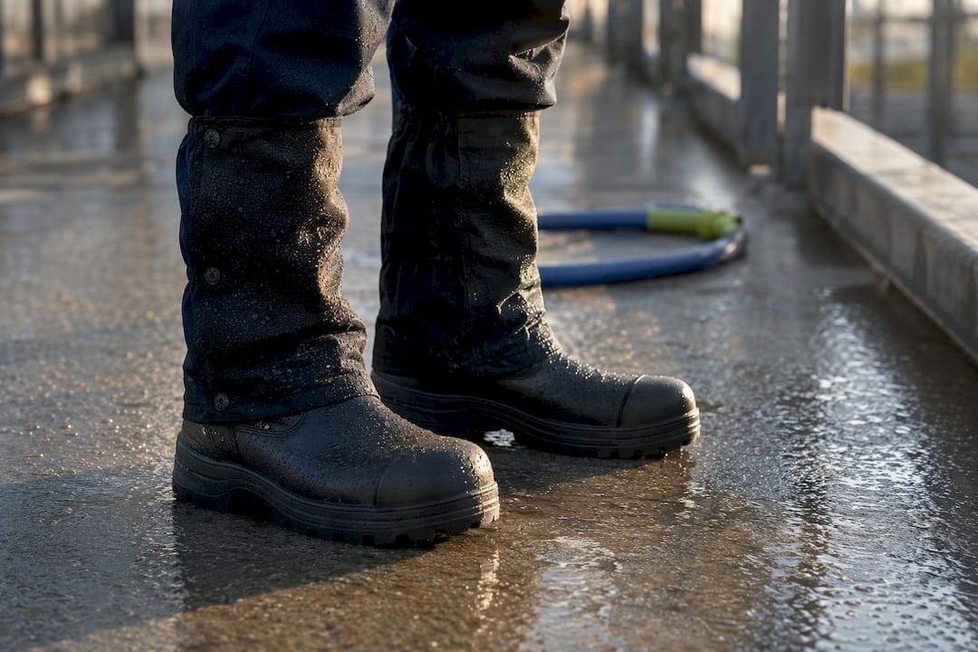 Safety boots and lower-leg spats