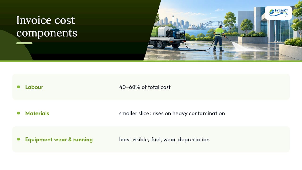 Three components of commercial cleaning invoice