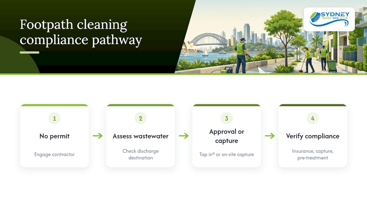 Footpath cleaning compliance decision flow