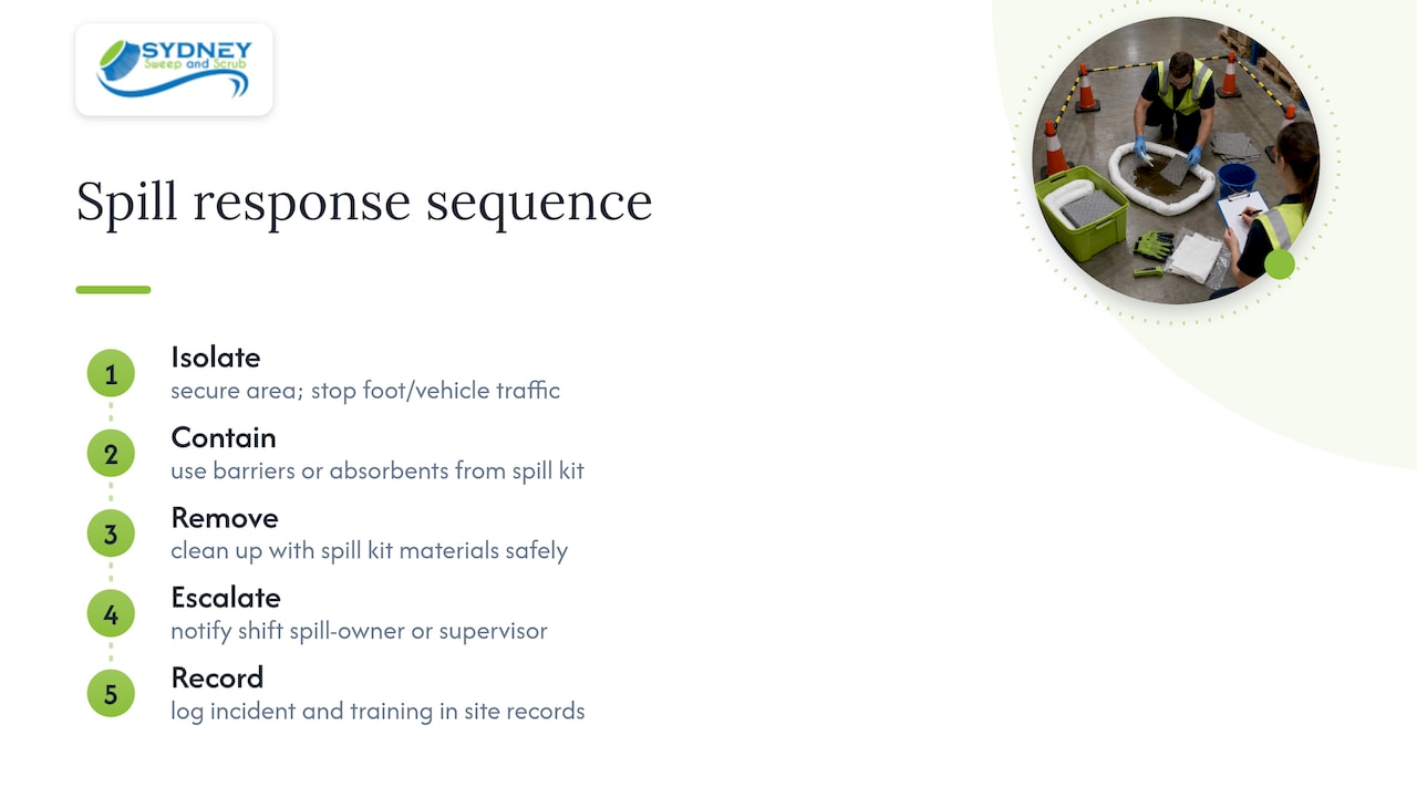 Five-step spill response training sequence