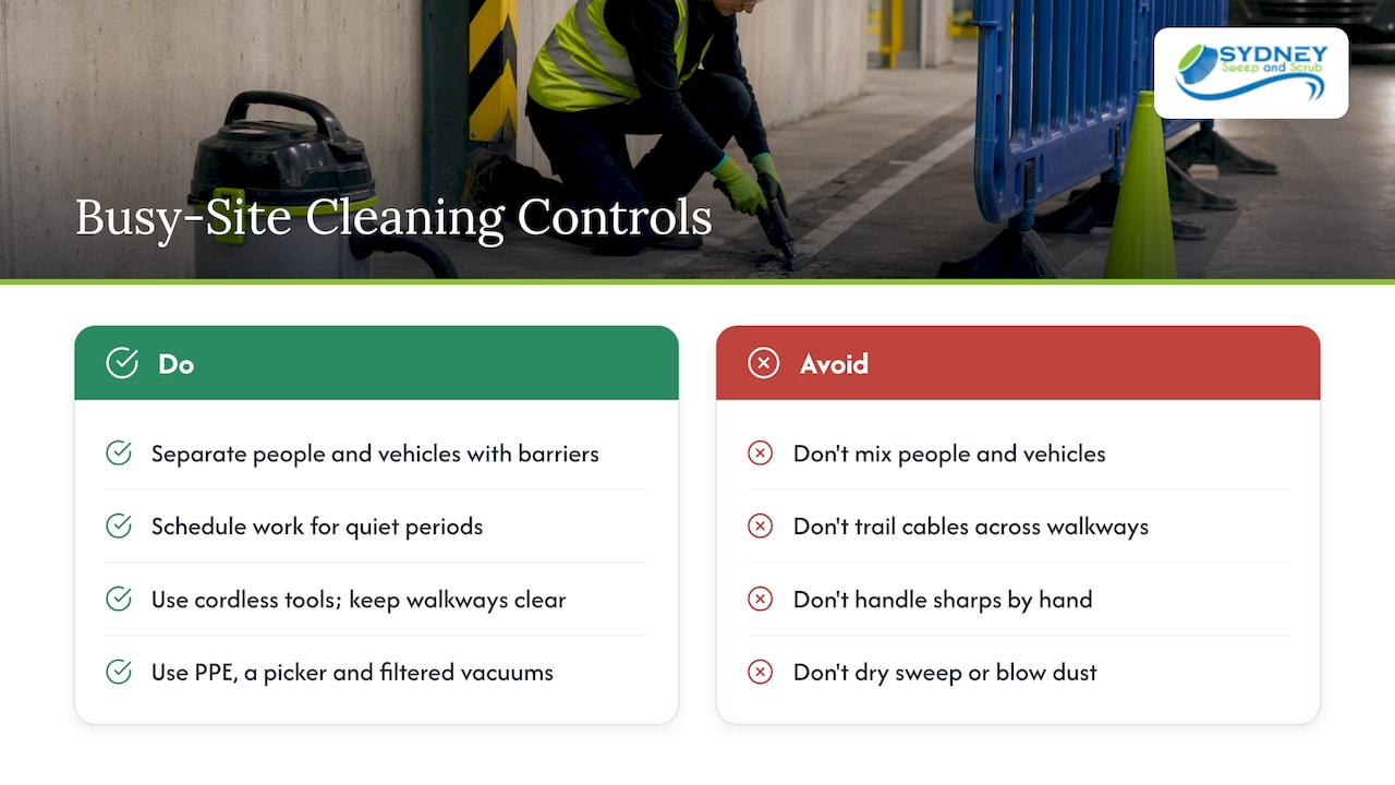 Six controls for safer edge cleaning