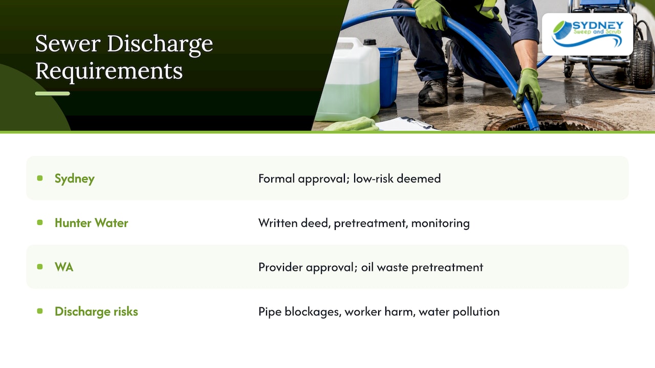 To sewer, with approval — overview diagram